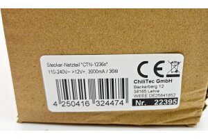 Stecker-Netzteil CTN-1236n 110-240V~ >12V= 3000mA / 36W