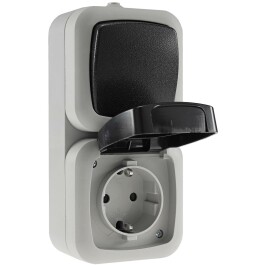 Feuchtraum Kombi-Schalter/Steckdose,IP44 250V~/ 10/16A...