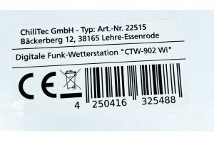 Digitale Funk-Wetterstation CTW-902 Wi Luftfeuchte Wind & Regen WiFi