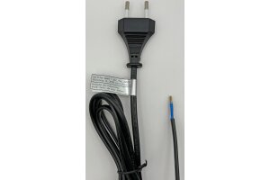 Netzkabel mit Fußschalter blanke Enden 2m lang schwarz