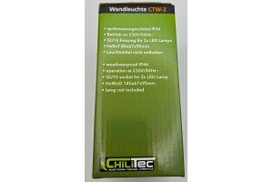 LED-Wandleuchte CTW-2 für 2x GU10 IP44 Edelstahl poliert