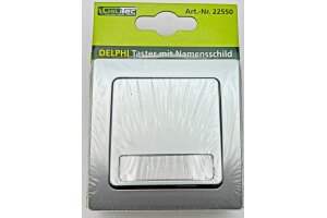 DELPHI Taster mit Namensschild 0-250V~/ 10A inkl. Rahmen UP silber