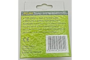 DELPHI Taster mit Namensschild 0-250V~/ 10A inkl. Rahmen UP silber