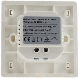 LED Wand-Einbauleuchte EBL 86 2,5W 3000k warmweiß Rahmen cremeweiß