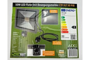 LED-Fluter SlimLine CTF-SLT50 PIR 50W IP44 5220lm 4000K Bewegungsmelde