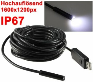 Endoskopkamera USB mit 7m Kabel HD Auflösung...