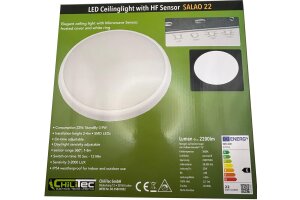 LED Deckenleuchte SALAO 22 WW IP54 22W 2200lm 3000K HF-Bewegungsm.