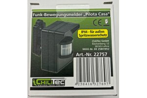 Funk-Bewegungsmelder für Pilota Casa IP44 90°/8m PIR Aufputz schwarz