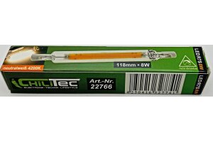 LED Strahler 8W R7s RS118 COB8 360° 4200k 950lm 118mm neutralweiß