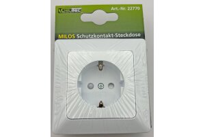MILOS Schutzkontakt-Steckdose weiß matt 250V~/ 16A inkl. Rahmen Klemmanschluss