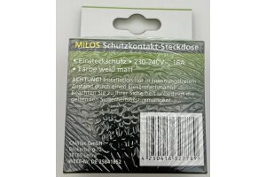 MILOS Schutzkontakt-Steckdose weiß matt 250V~/ 16A inkl. Rahmen Klemmanschluss