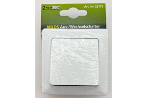 MILOS Wechsel-Schalter UP weiß matt 250V~/ 10A inkl. Rahmen Steckanschluss