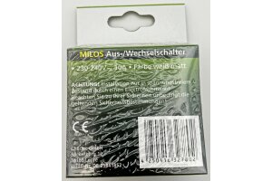 MILOS Wechsel-Schalter UP weiß matt 250V~/ 10A inkl. Rahmen Steckanschluss