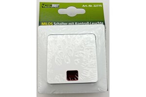 MILOS Kontroll-Schalter mit Lämpchen 250V~/ 10A inkl. Rahmen UP weiß matt