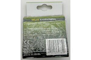 MILOS Kreuzschalter weiß matt 250V~/ 10A inkl. Rahmen UP