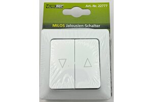 MILOS Jalousien-Steuerung Hoch/Runter Taster inkl. Rahmen UP weiß matt
