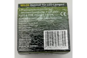 MILOS Dimmer für LED Lampen weiß matt 250V~/ 3-60W inkl. Rahmen UP