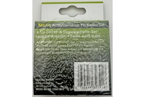 MILOS Antennendose TV+Radio+Sat inkl. Rahmen UP weiß matt