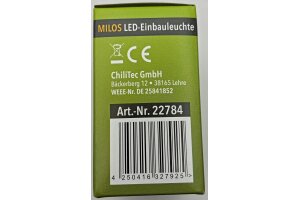 MILOS LED-Einbauleuchte COB weiß matt 80x80mm 3000k warmweiß 55Lumen