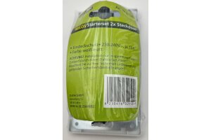 MILOS Set 2 Steckdosen+ 2-fach Rahmen 250V~/ 16A Steckanschluss Matt-weiß