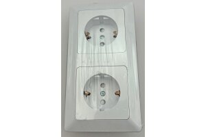 MILOS Set 2 Steckdosen+ 2-fach Rahmen 250V~/ 16A Steckanschluss Matt-weiß