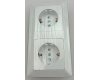 MILOS Set 2 Steckdosen+ 2-fach Rahmen 250V~/ 16A Steckanschluss Matt-weiß