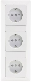 MILOS Set 3 Steckdosen + 3-fach Rahmen 250V~/ 16A Steckanschluss Matt-weiß