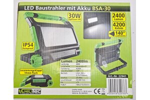 LED Baustrahler mit Akku BSA-30 30W 2400lm 4500K / neutralweiß