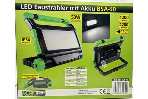 LED Baustrahler mit Akku BSA-50 50W 4200lm 4500K / neutralweiß