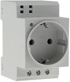 Schutzkontakt-Steckdose für Hutschiene mit LED 230V...