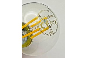 LED Tropfenlampe E27 Filament T4 3000k 524lm 230V/4W warmweiß