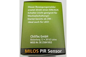 MILOS Bewegungsmelder 160°,weiß matt LED geeignet  250V~ Unterputz 2-Draht