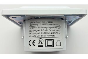 MILOS Bewegungsmelder 160°,weiß matt LED geeignet  250V~ Unterputz 2-Draht