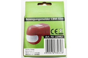 Aufputz Bewegungsmelder CBM-Slim 180° LED geeignet IP44 1-800W ziegelrot