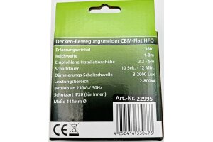 Bewegungsmelder Aufputz HF CBM-HFQ LED geeignet 8m Detektion 800W weiß
