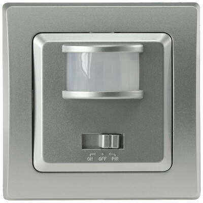 DELPHI Bewegungsmelder 160° silber LED geeignet 250V~ Unterputz 2-Draht