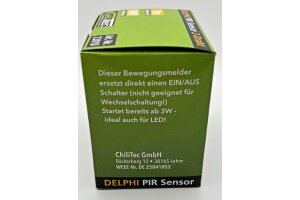 DELPHI Bewegungsmelder 160° silber LED geeignet 250V~ Unterputz 2-Draht