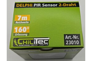 DELPHI Bewegungsmelder 160° silber LED geeignet 250V~ Unterputz 2-Draht