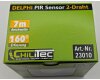 DELPHI Bewegungsmelder 160° silber LED geeignet 250V~ Unterputz 2-Draht