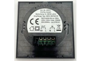 Funk-Wandschalter für Pilota Casa IP20 230V 2300W Touch-Bedienung