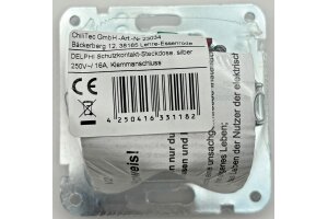 DELPHI Schutzkontakt-Steckdose silber 250V~/ 16A Steckanschluss ohne Rahmen