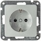 DELPHI Schutzkontakt-Steckdose silber 250V~/ 16A Steckanschluss ohne Rahmen