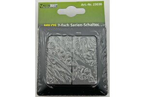 MILOS Serien-Schalter 2-fach Anthrazit 250V~/ 10A inkl. Rahmen UP
