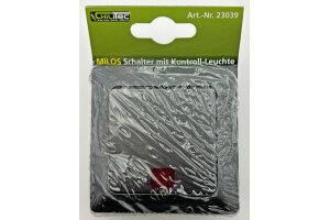 MILOS Kontroll-Schalter mit Lämpchen 250V~/ 10A inkl. Rahmen UP Anthrazit