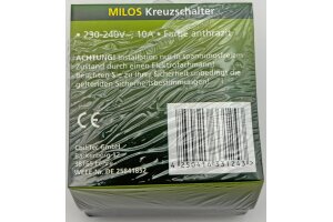 MILOS Kreuzschalter Anthrazit 250V~/ 10A inkl. Rahmen UP