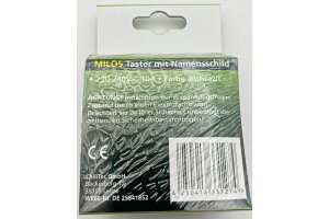 MILOS Taster mit Namensschild Anthrazit 0-250V~/ 10A inkl. Rahmen UP