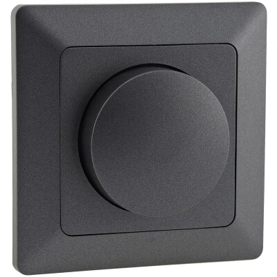MILOS Dimmer für LED Lampen Anthrazit 250V~/ 3-60W inkl. Rahmen UP