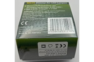 MILOS Dimmer für LED Lampen Anthrazit 250V~/ 3-60W inkl. Rahmen UP
