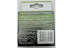 MILOS Antennendose TV+Radio+Sat inkl. Rahmen UP Anthrazit