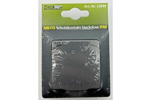 MILOS Schutzkontakt-Steckdose IP44 250V~/ 16A inkl. Rahmen UP Anthrazit
